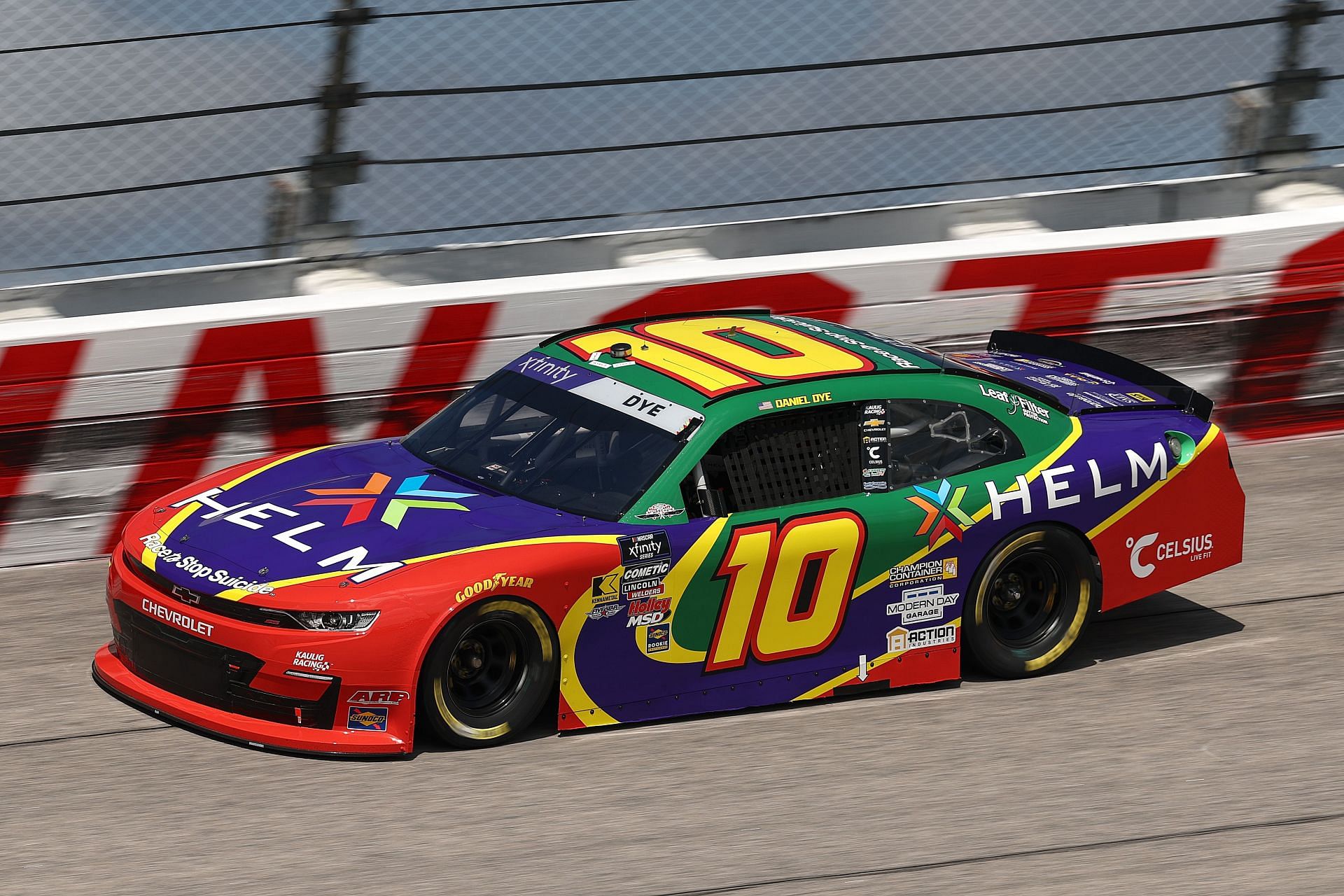 Daniel Dye driving the #10 Chevrolet at Darlington Raceway - Source: Getty